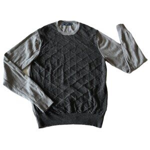 Paul Smith Jeans Crew Neck Sweater Wool Cotton Mens L Gray Textured Pullover